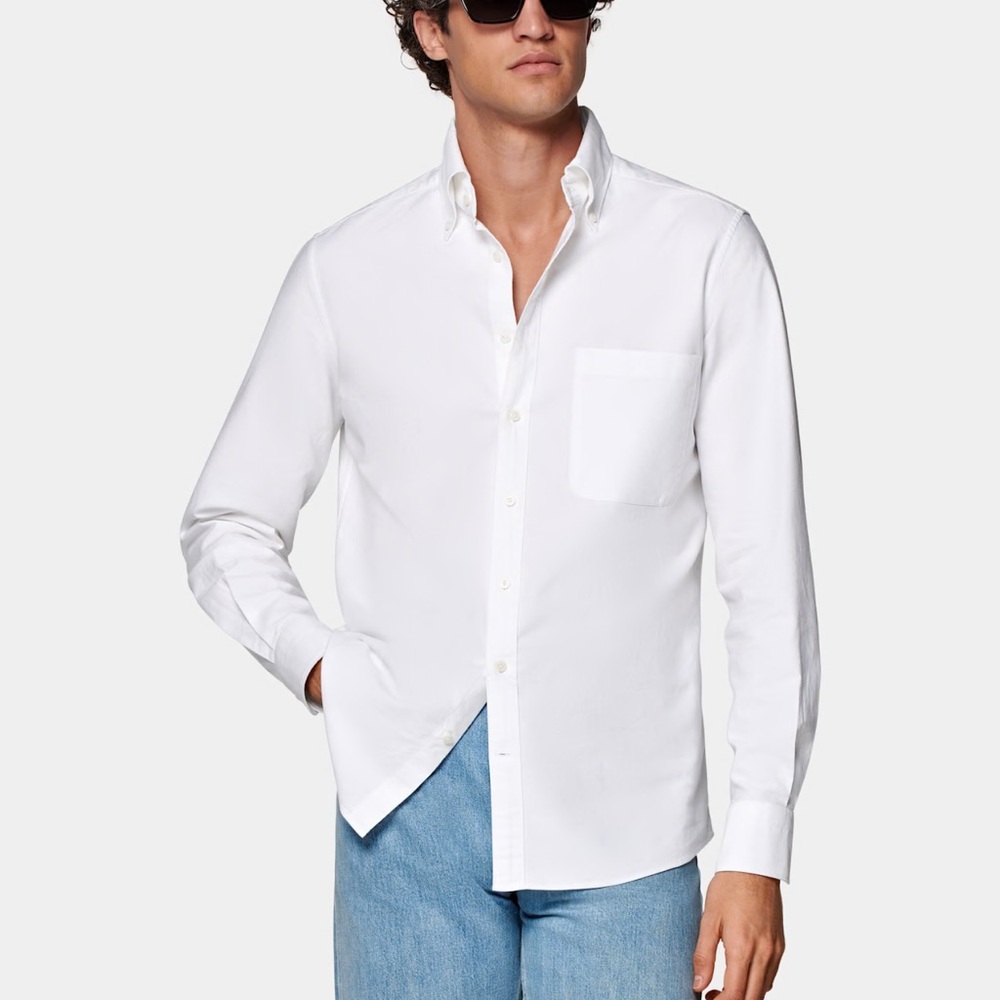 Suitsupply White Casual Button Down Shirt